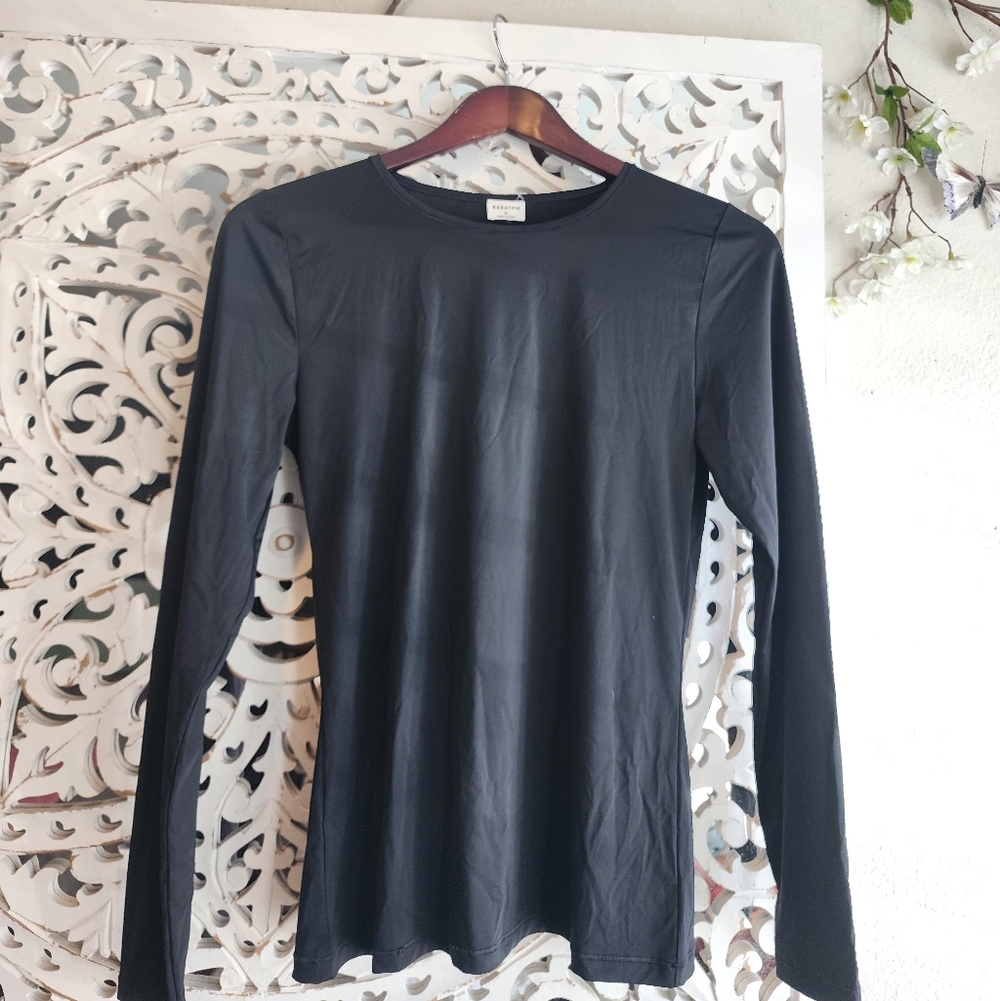 BABATON LONG SLEEVE CREW NECK BLACK TOP SIZE MEDIUM - Picture 9 of 13
